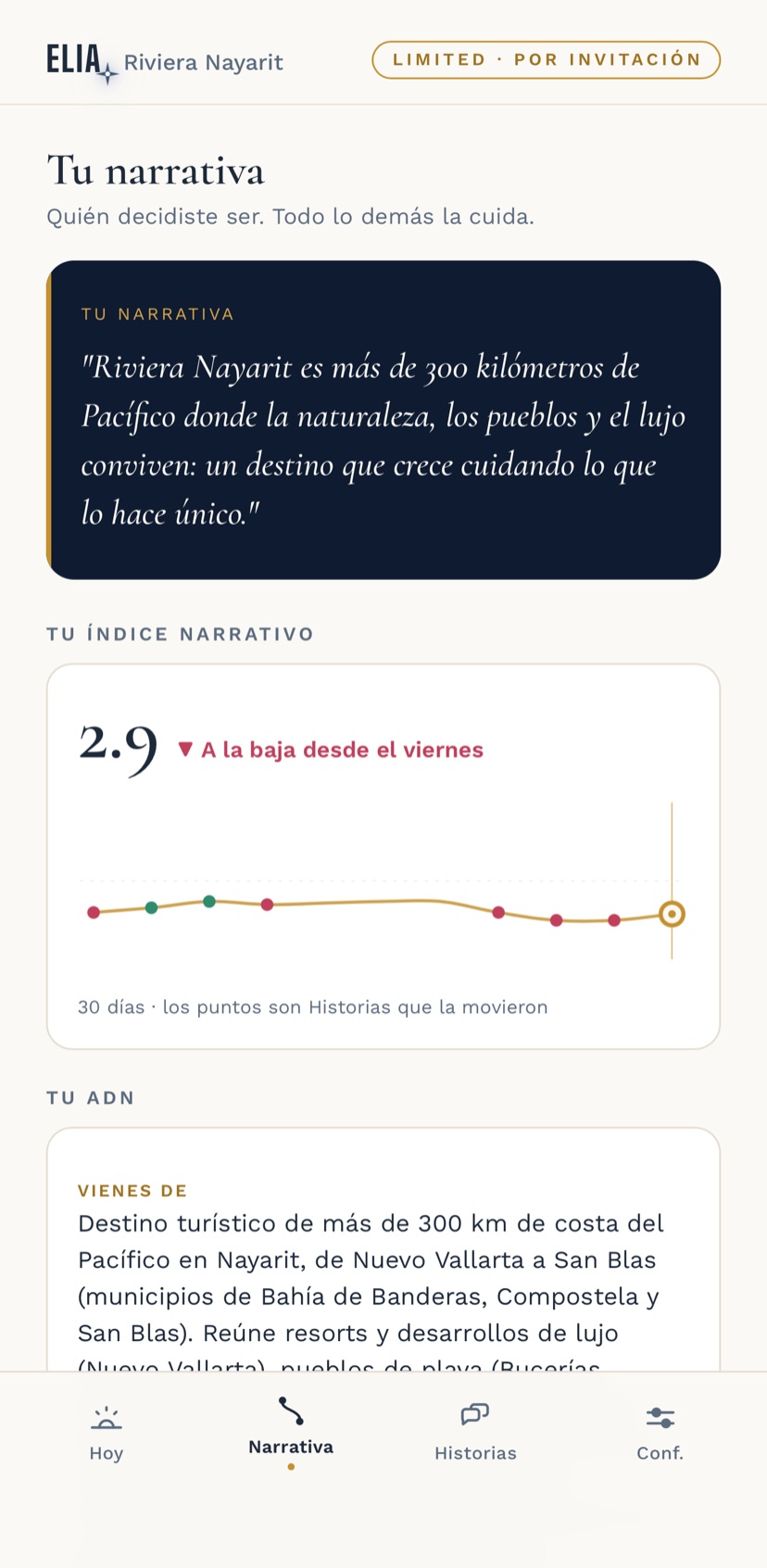La narrativa de Riviera Nayarit en la app: un destino que crece cuidando lo que lo hace único, su Índice y su ADN.